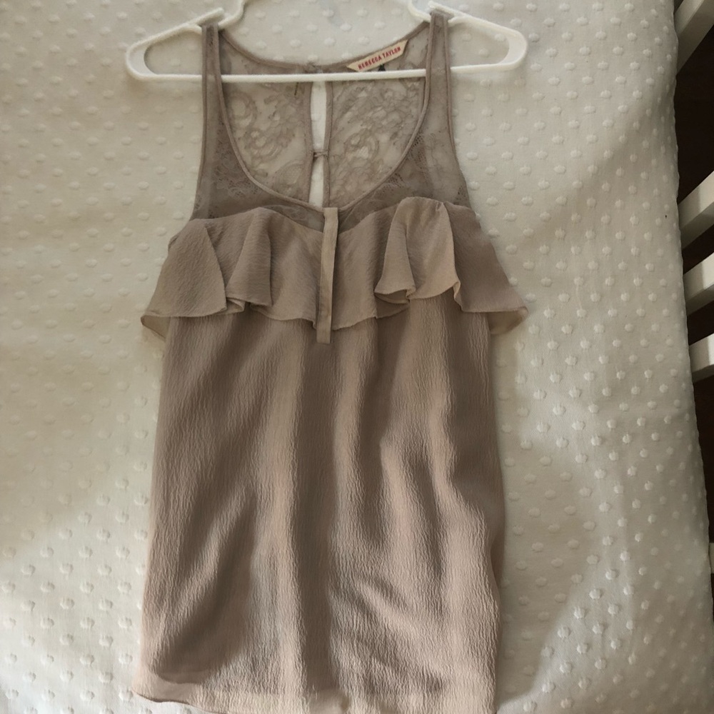 Rebecca Taylor silk blouse with lace detailing